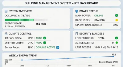 building management system IoT dashboard screen