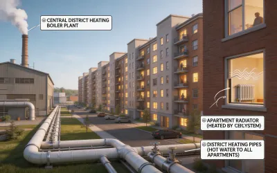 residential apartment complex district heating