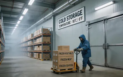food processing plant cold storage area