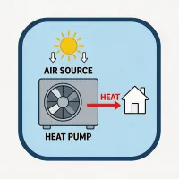 air source heat pump icon illustration
