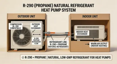 natural refrigerant R-290 propane heat pump system