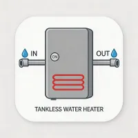 tankless water heater icon illustration
