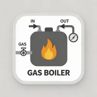 gas boiler system icon illustration