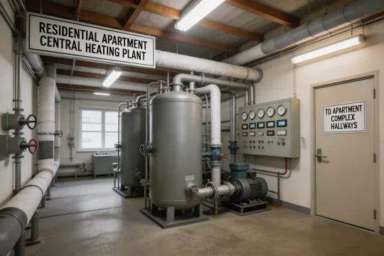 residential apartment complex central heating plant room