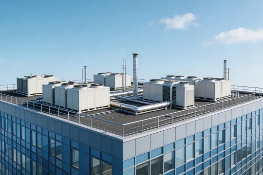 modern commercial office building HVAC rooftop systems